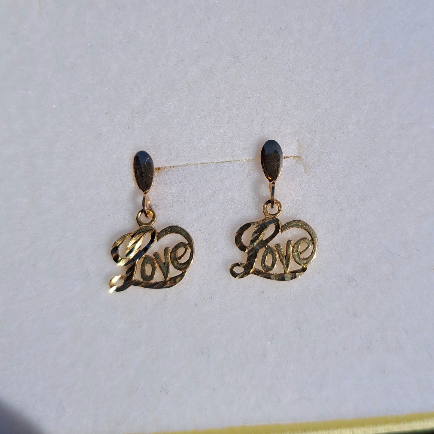 Vintage 9ct Gold "LOVE" Earrings