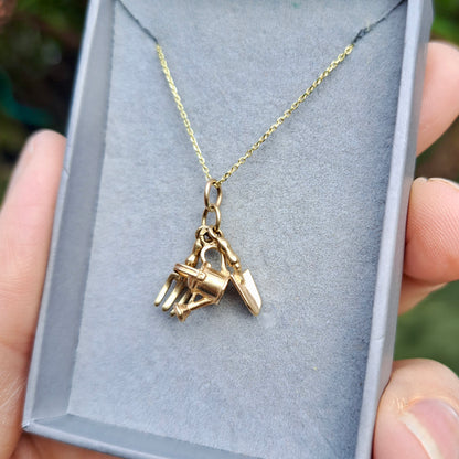 Vintage 9ct Gold Gardening Tool Set Charm