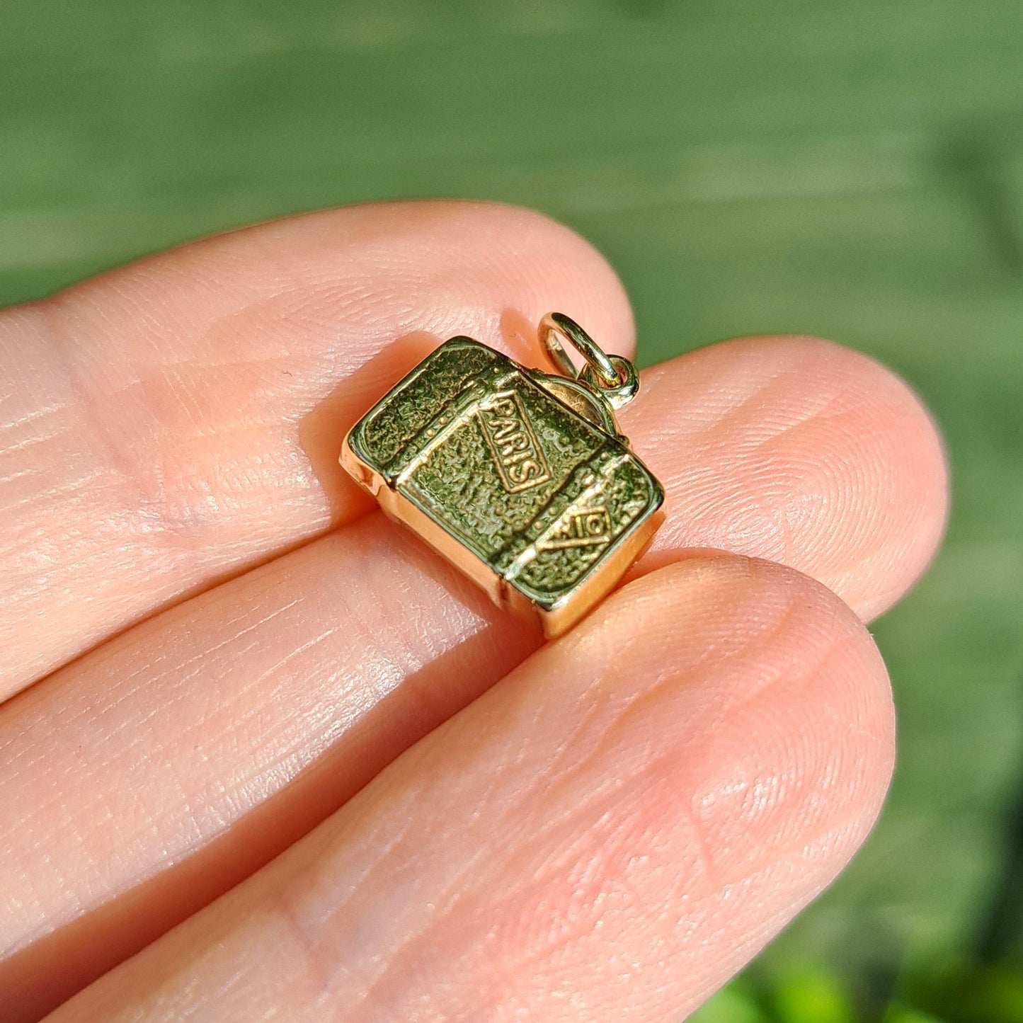 Vintage 9ct Gold Suitcase Charm, 1967