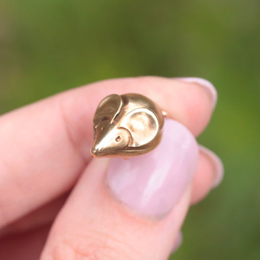 vintage 9ct gold mouse charm