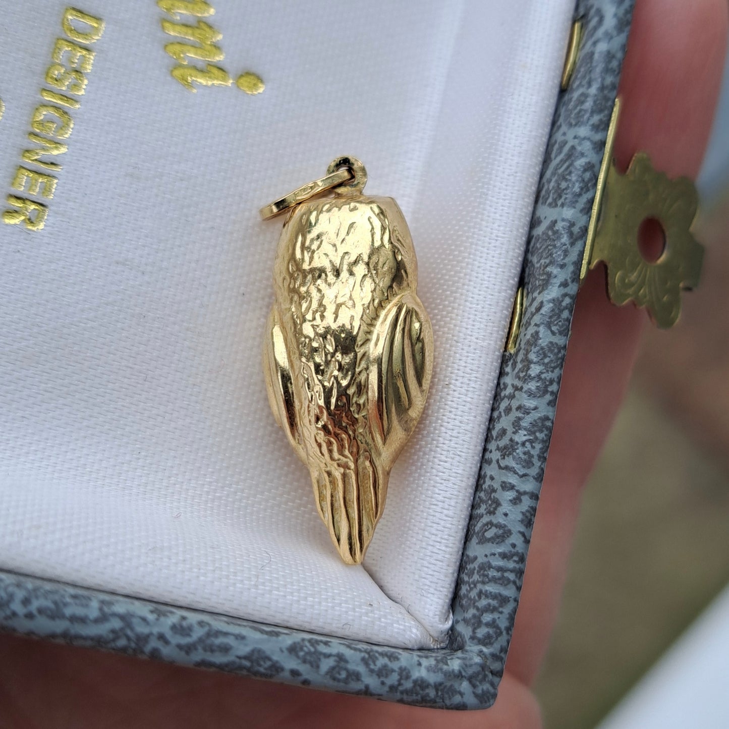 Vintage 9ct Gold Owl Pendant / Charm, 1994