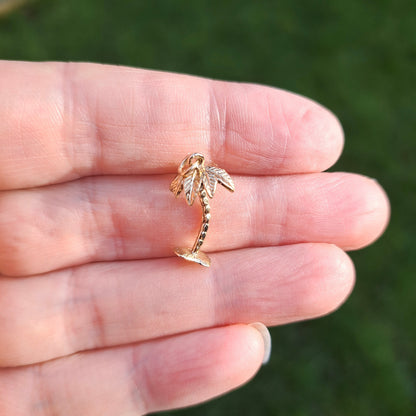 Vintage 9ct Gold Palm Tree Charm, 1979