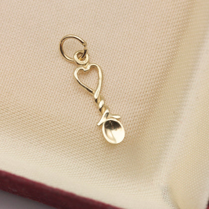 Pre-owned 9ct Gold Welsh Love Spoon Charm
