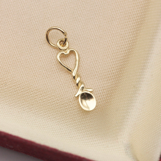 Pre-owned 9ct Gold Welsh Love Spoon Charm