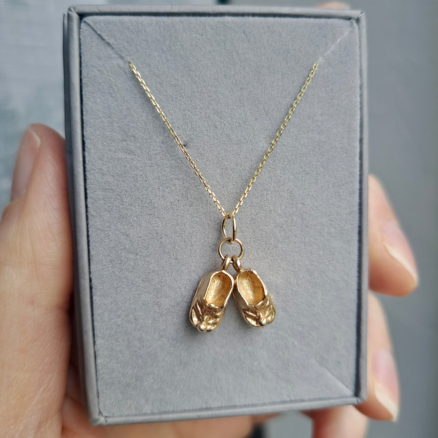 Vintage Yellow Gold Baby Booties Charm