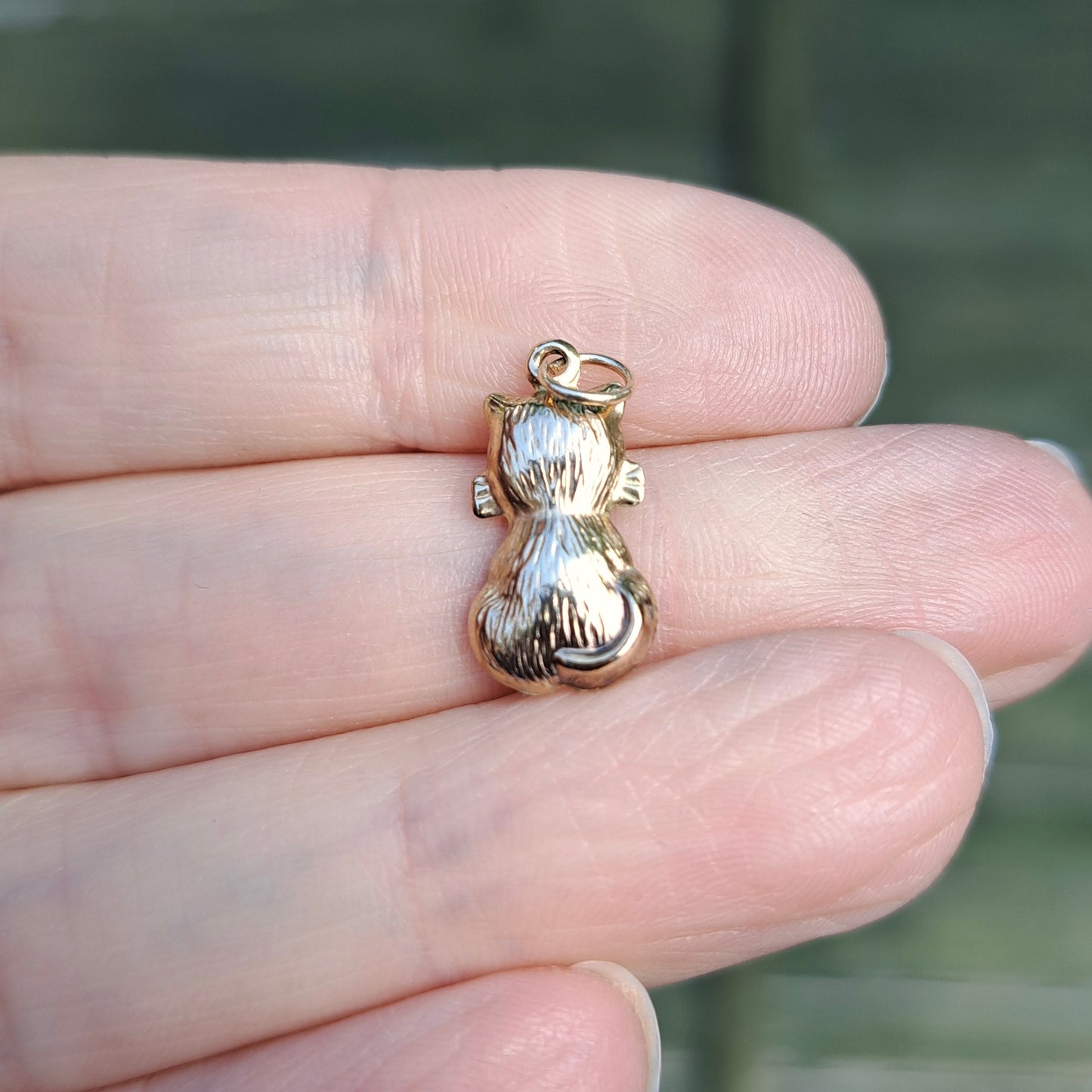 Vintage 9ct Gold Cat Charm, 1990s