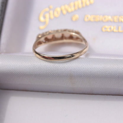 Vintage 9ct Gold Opal 5 Stone Ring