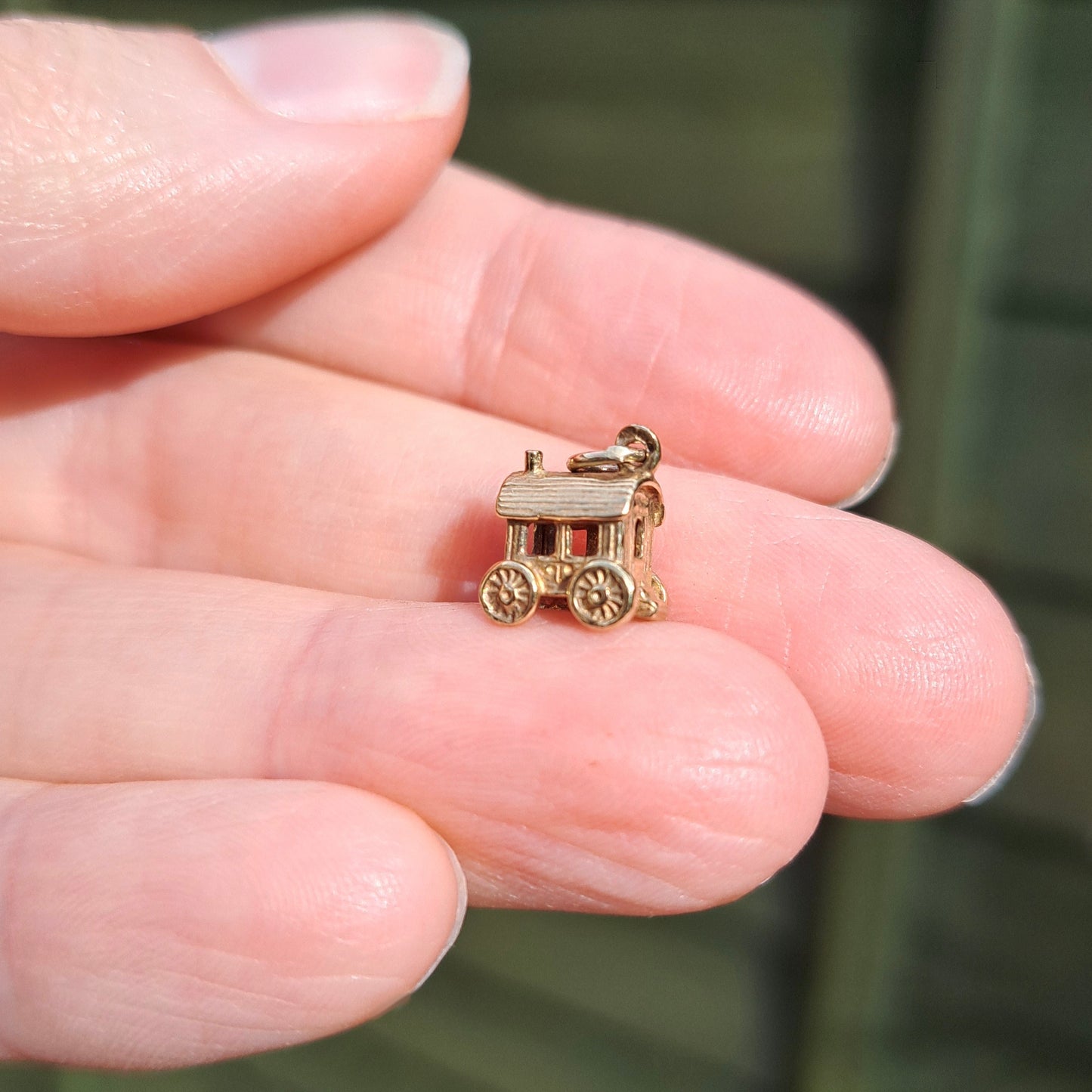 9ct Gold Mini Gypsy Caravan Charm / Pendant