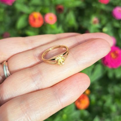 Vintage 9ct Gold Flower / Rose Ring, 1986
