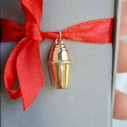 Vintage 9ct Gold Cocktail Shaker Charm, 1974