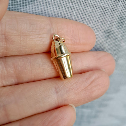 Vintage 9ct Gold Cocktail Shaker Charm, 1974