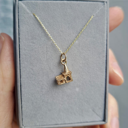 Vintage 9ct Gold Mini Church Charm