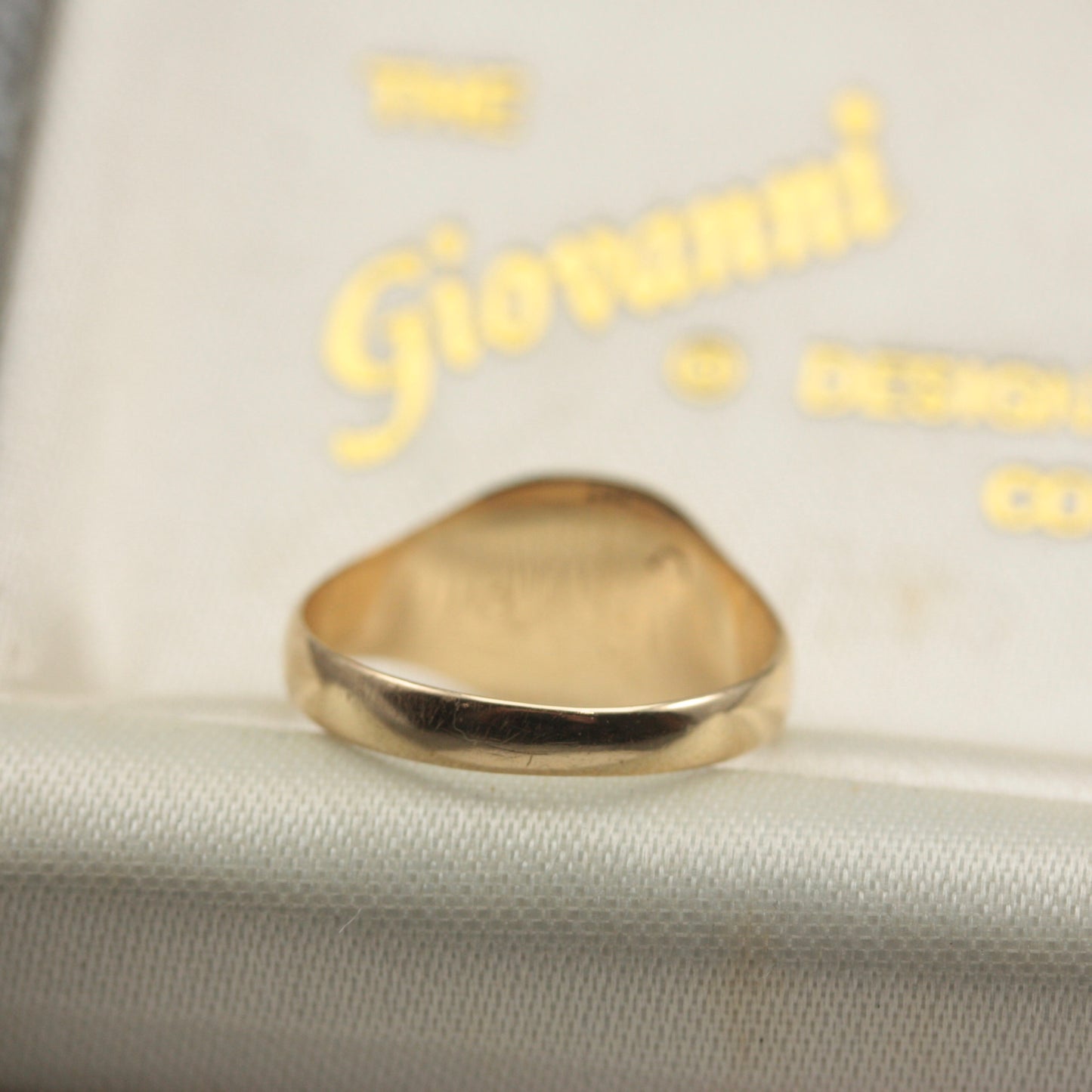 Vintage 9ct Gold Cushion Shaped Signet Ring, 1981