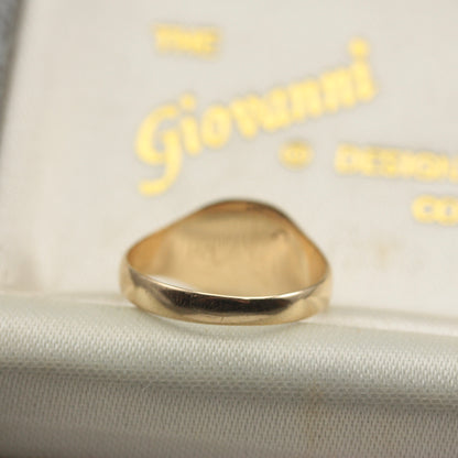 Vintage 9ct Gold Cushion Shaped Signet Ring, 1981