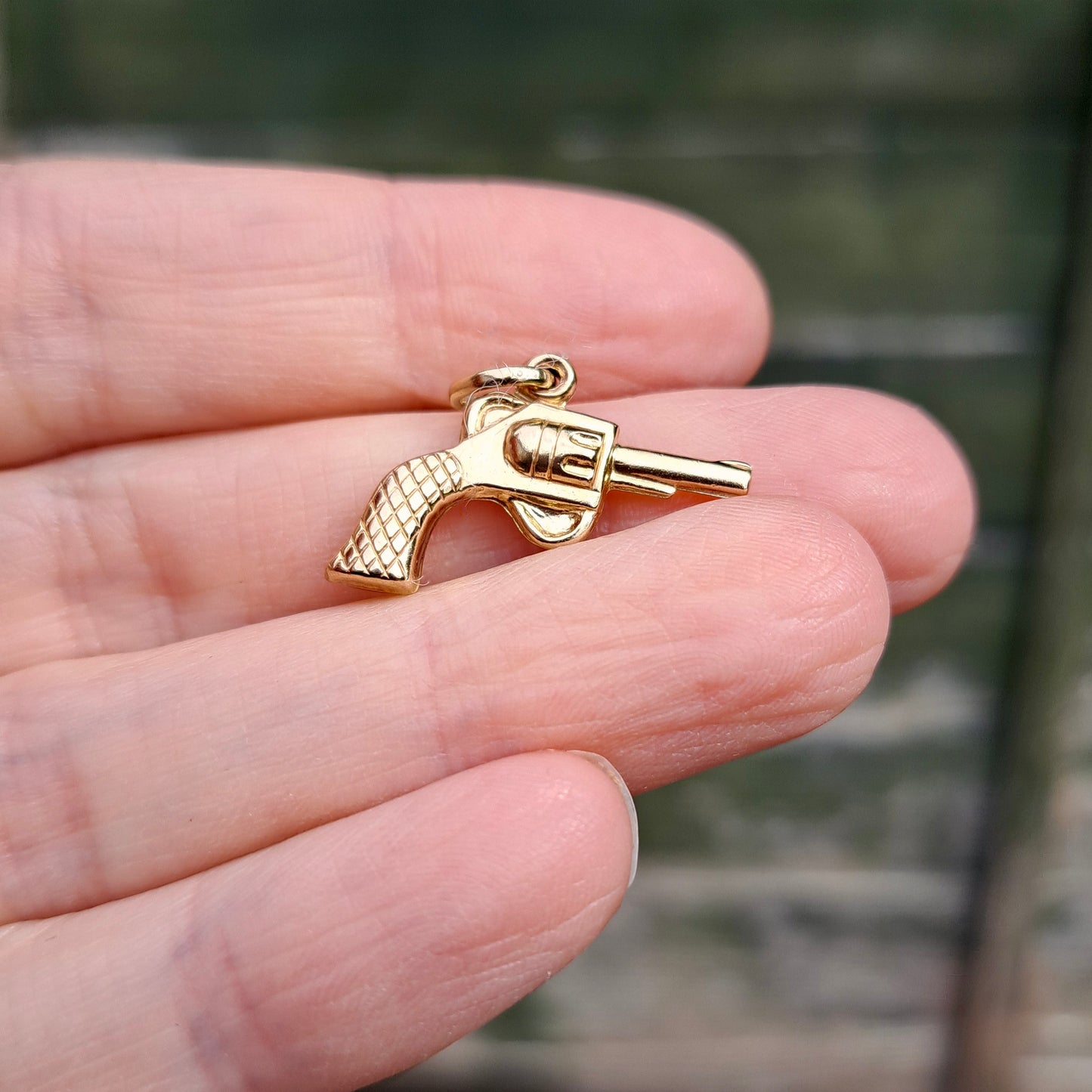 Vintage 9ct Gold Revolver Charm, 1994