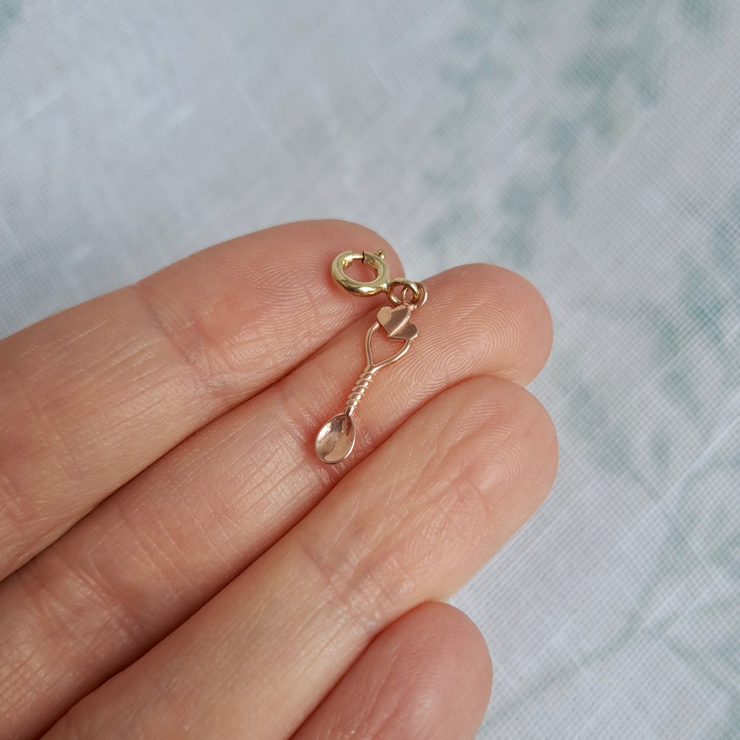 Pre-owned 9ct Gold Welsh Love Spoon Charm by Clogau