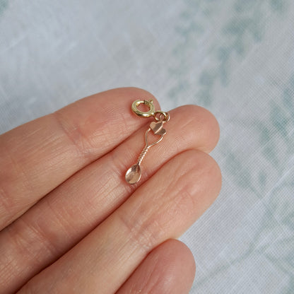 Pre-owned 9ct Gold Welsh Love Spoon Charm by Clogau