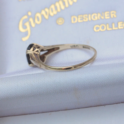Vintage 9ct Gold Smoky Quartz Solitaire Ring, 1986
