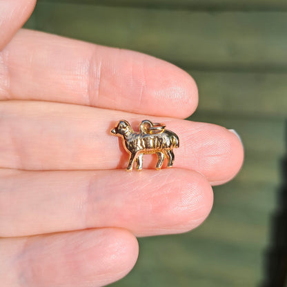 Vintage 9ct Gold Sheep Charm, 1959