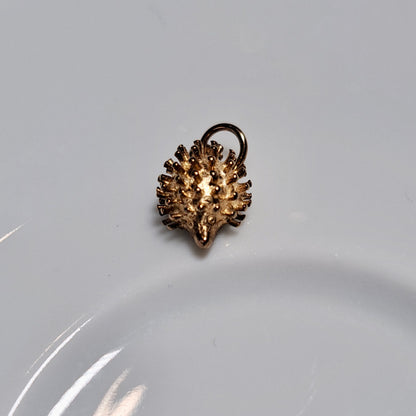 Tiny Vintage 9ct Gold Hedgehog Charm, 1970s