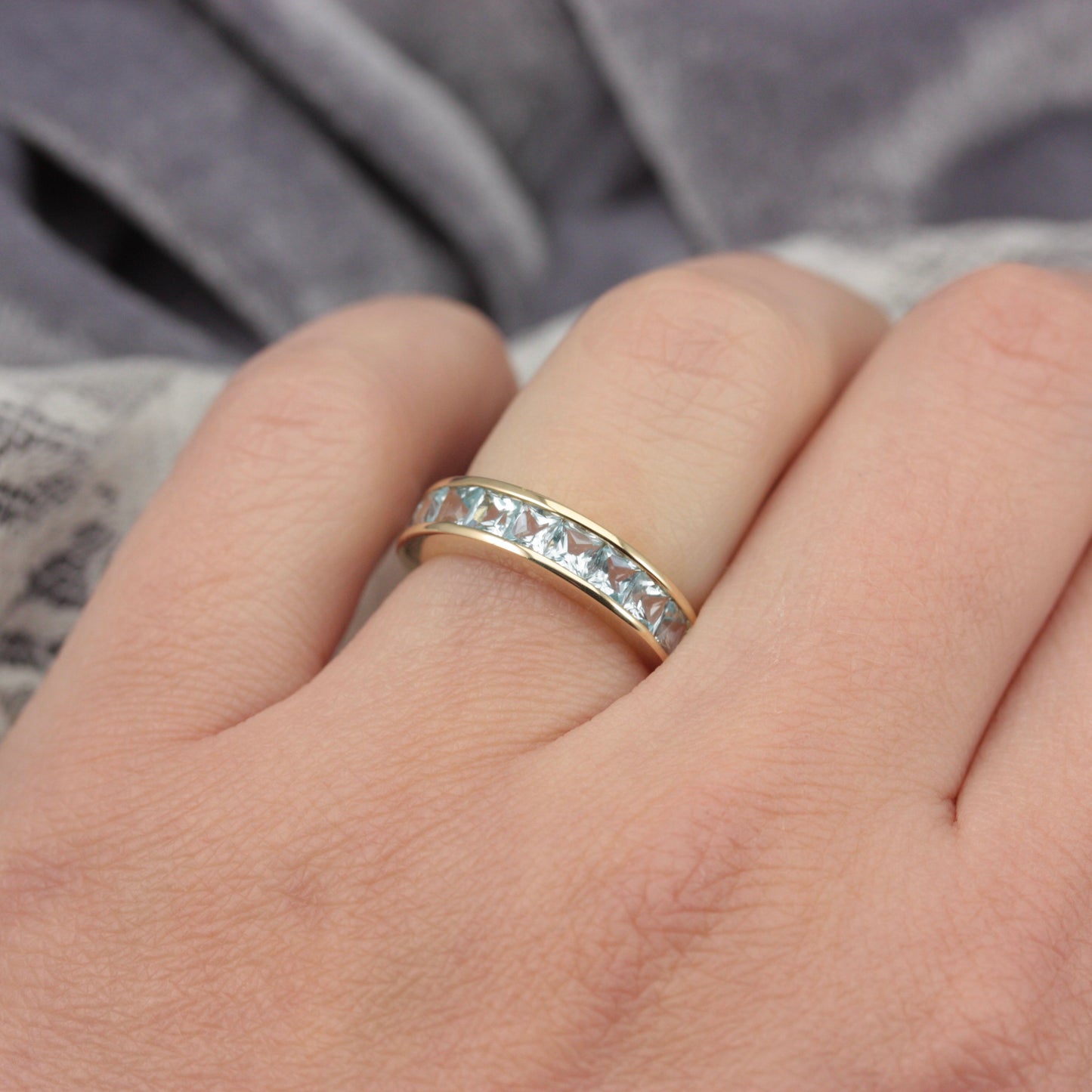 Pre-owned 9ct Gold and Square Cut Topaz Ring, 2004