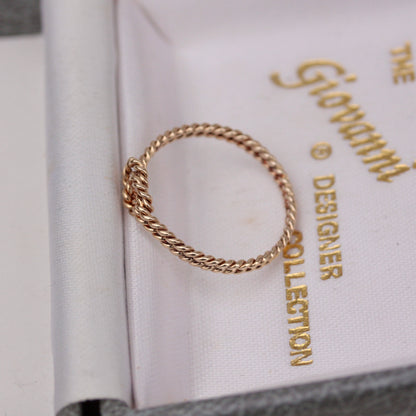 Dainty Vintage 9ct Gold Rope Knot Ring