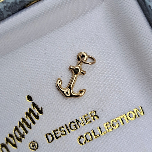 Vintage 9ct Gold Tiny Anchor Charm