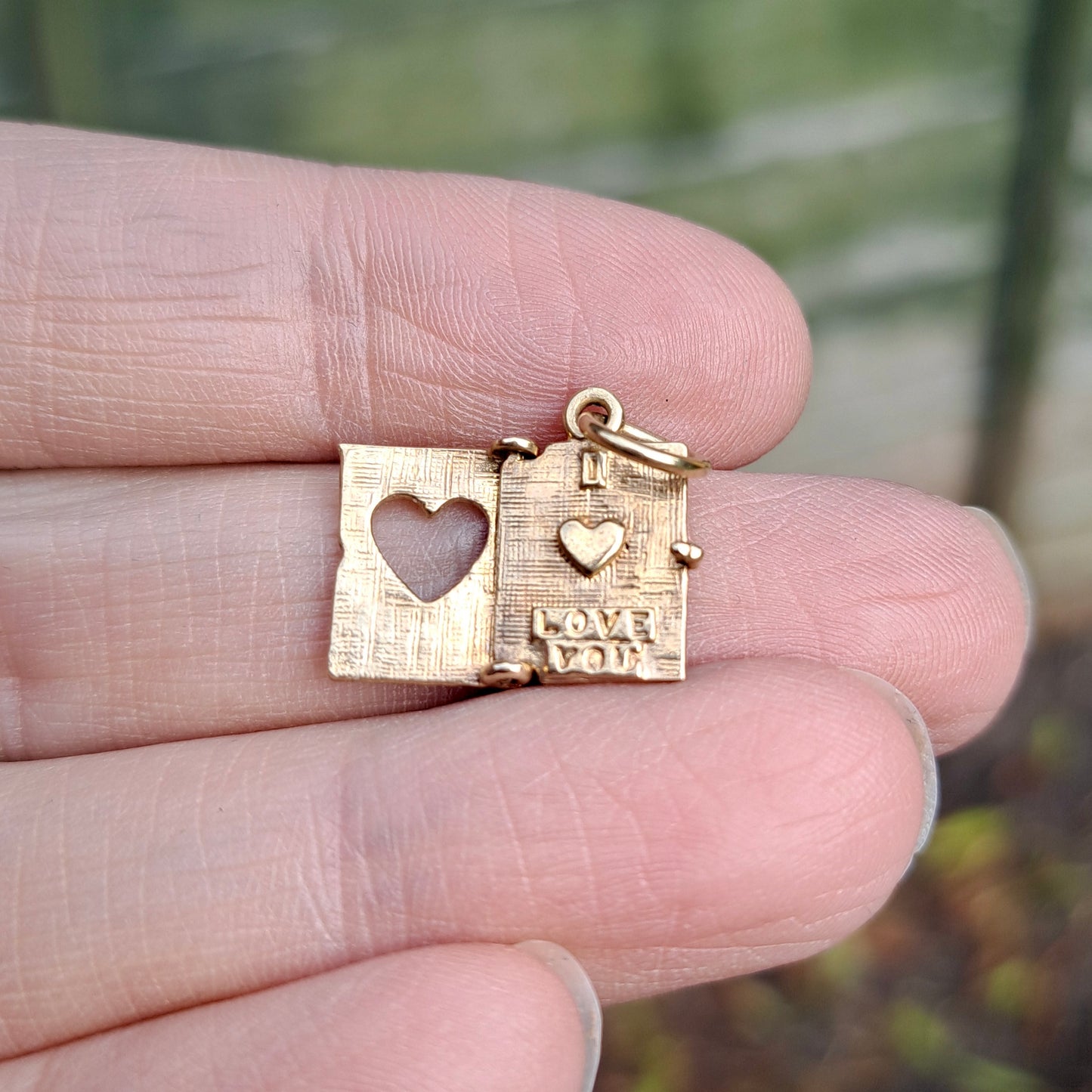 Rare Vintage 9ct Gold "Love Story" Opening Book Charm