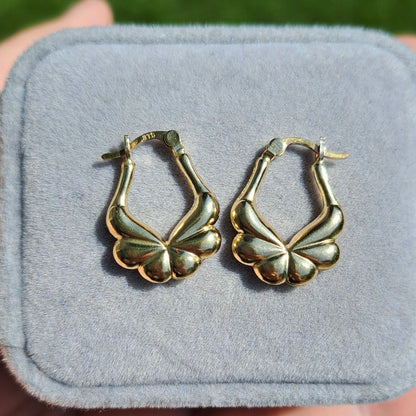 Pre-owned 9ct Gold Fancy Creole Hoop Earrings