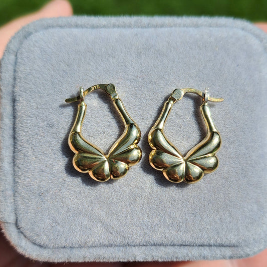 Pre-owned 9ct Gold Fancy Creole Hoop Earrings