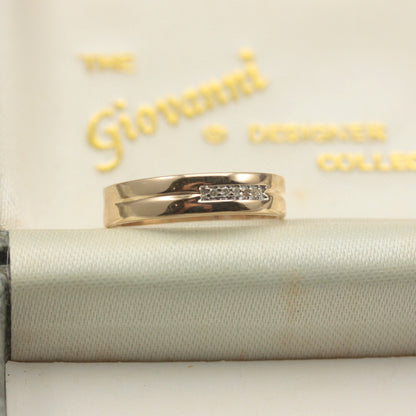 Vintage 9ct Gold and Diamond 5 Stone Band