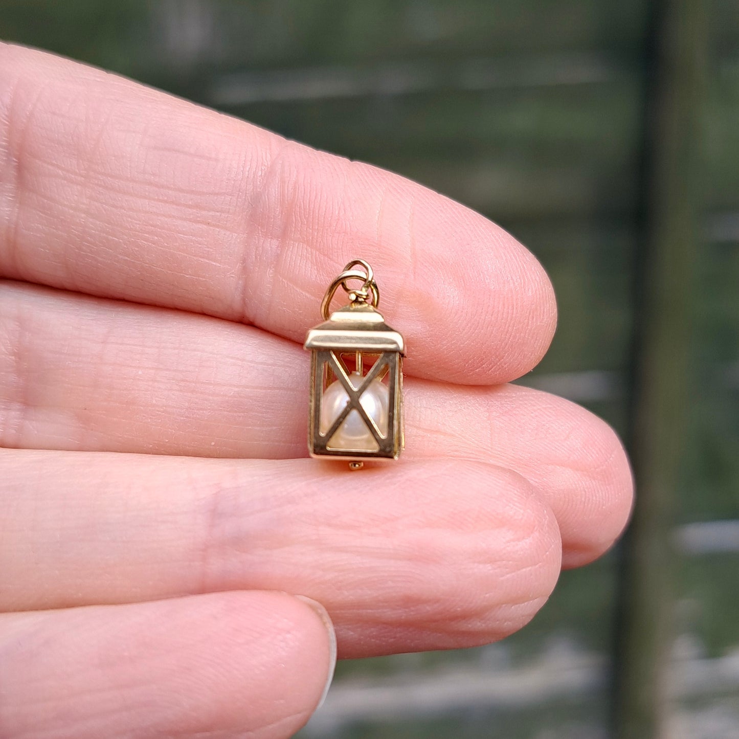 9ct Gold and Pearl Lantern Charm