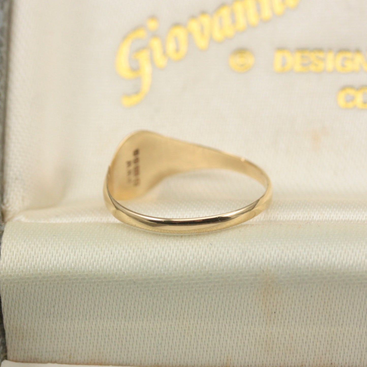 Vintage 9ct Gold Oval Half Engraved Signet Ring, 1978