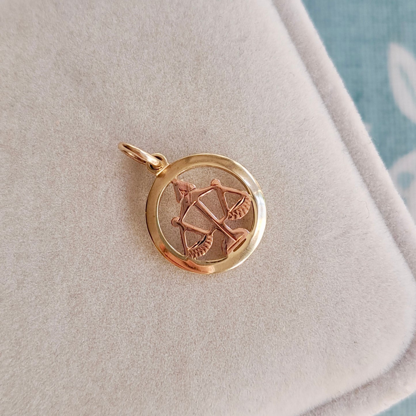 Vintage 9ct Yellow and Rose Gold Libra Charm