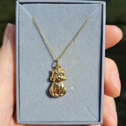 9ct Gold Cat Charm / Pendant