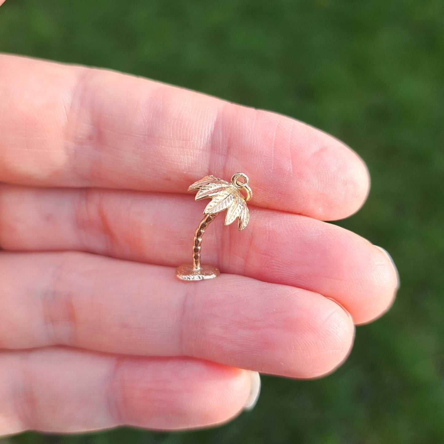 Vintage 9ct Gold Palm Tree Charm, 1979