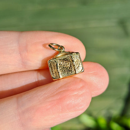Vintage 9ct Gold Suitcase Charm, 1967