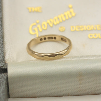 Vintage 1950s 9ct Gold Faceted Band