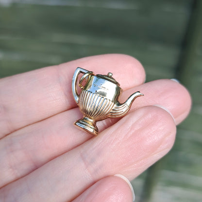 Vintage 9ct Gold Large Coffee Pot Charm, 1965