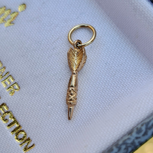 Vintage 9ct Gold Mini Dart Charm, 2001