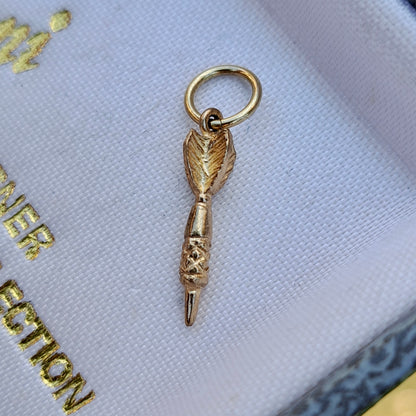 Vintage 9ct Gold Mini Dart Charm, 2001