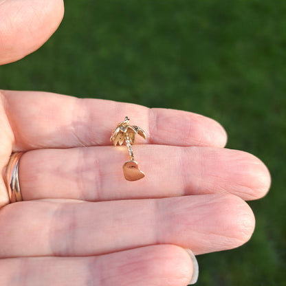 Vintage 9ct Gold Palm Tree Charm, 1979