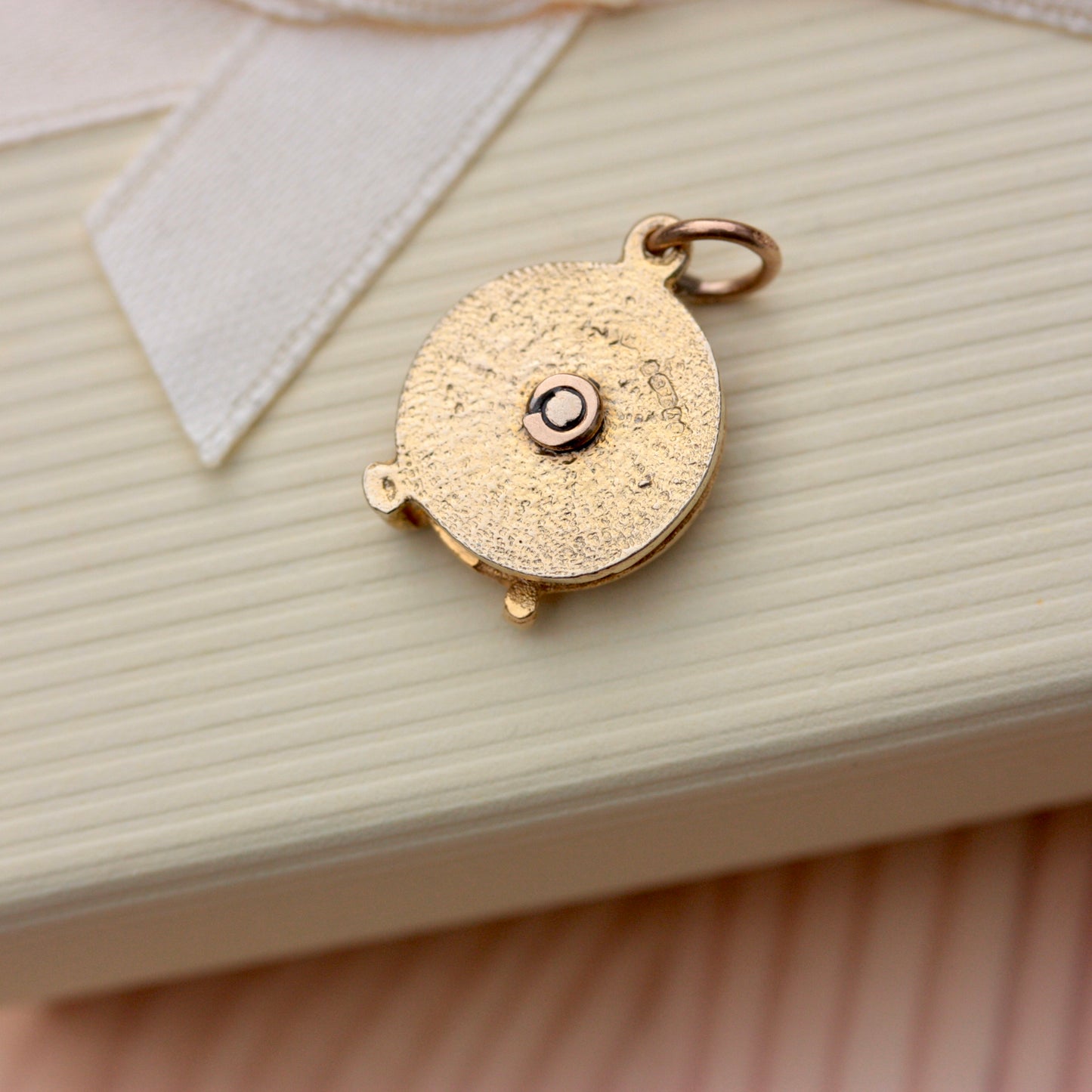 Vintage 9ct Gold and Enamel "I LOVE YOU" Rotary Dial Charm, 1963