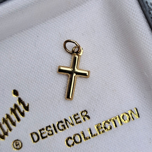 Vintage 9ct Gold Tiny Cross Charm