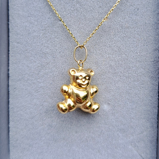9ct Gold Puffy Teddy Bear Charm