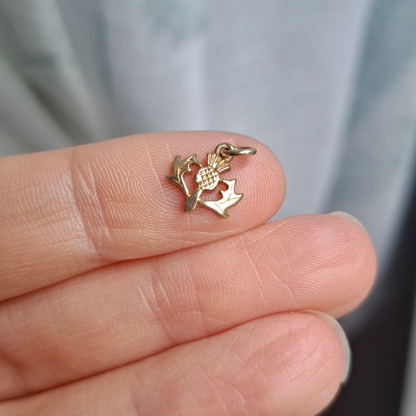 Mini 9ct Gold Scottish Thistle Charm