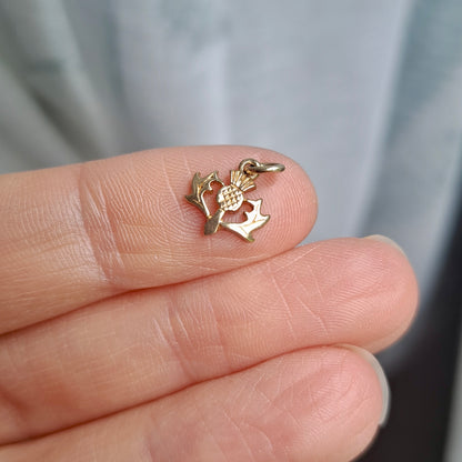 Mini 9ct Gold Scottish Thistle Charm