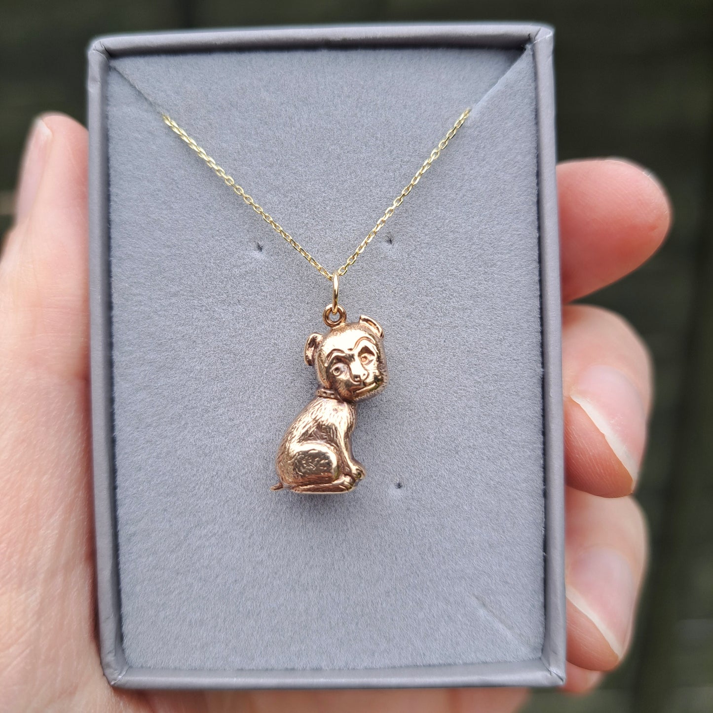 Vintage 9ct Gold Dog Charm, 1957