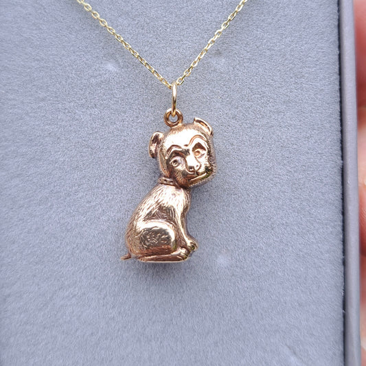 Vintage 9ct Gold Dog Charm, 1957