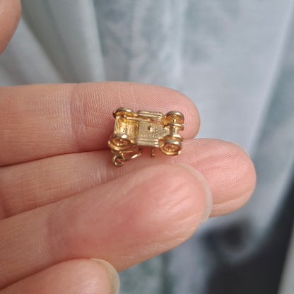 Solid 9ct Yellow Gold Old Fashioned Car Charm